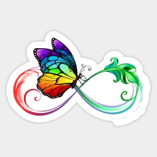 Infinity with Seated Rainbow Butterfly Sticker